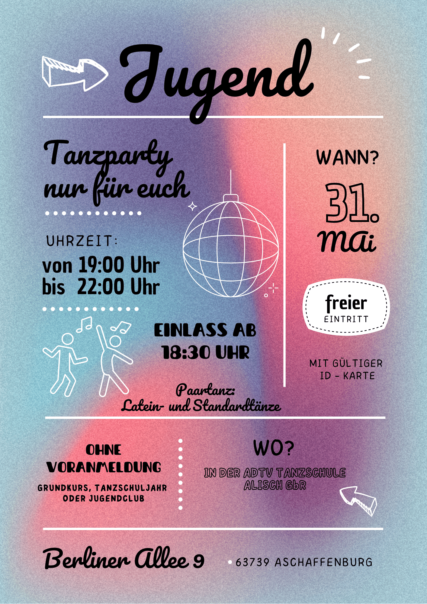 UNSERE JUGEND TANZPARTY Tanzschule Alisch